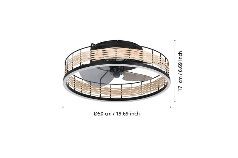 Takvifte med Lampe Eglo Frana - Svart - Belysning - Innendørsbelysning & Lamper - Soveromslampe - Taklampa sovrum