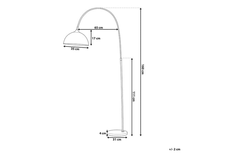 Candella Gulvlampe 160 cm - Kobber - Soveromslampe - Stuelampe - Gulvlampe - Buelampe