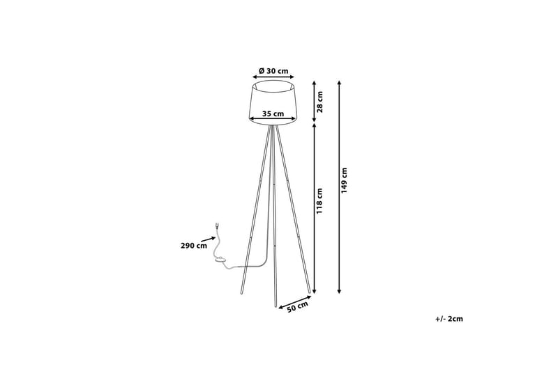 Sambra Gulvlampe 149 cm - Hvit - Belysning - Innendørsbelysning & Lamper - Stuelampe