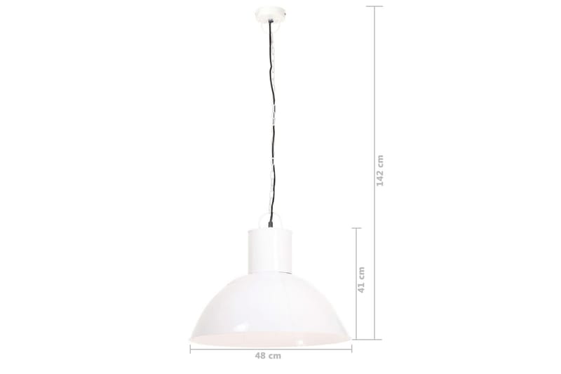 Hengelampe 25 W hvit rund 48 cm E27 - Hvit - Belysning - Innendørsbelysning & Lamper - Taklampe - Pendellamper & Hengelamper