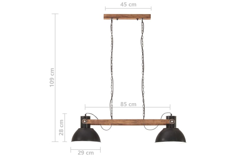 Industriell hengelampe 25 W matt svart 109 cm E27 - Svart - Belysning - Innendørsbelysning & Lamper - Taklampe - Pendellamper & Hengelamper