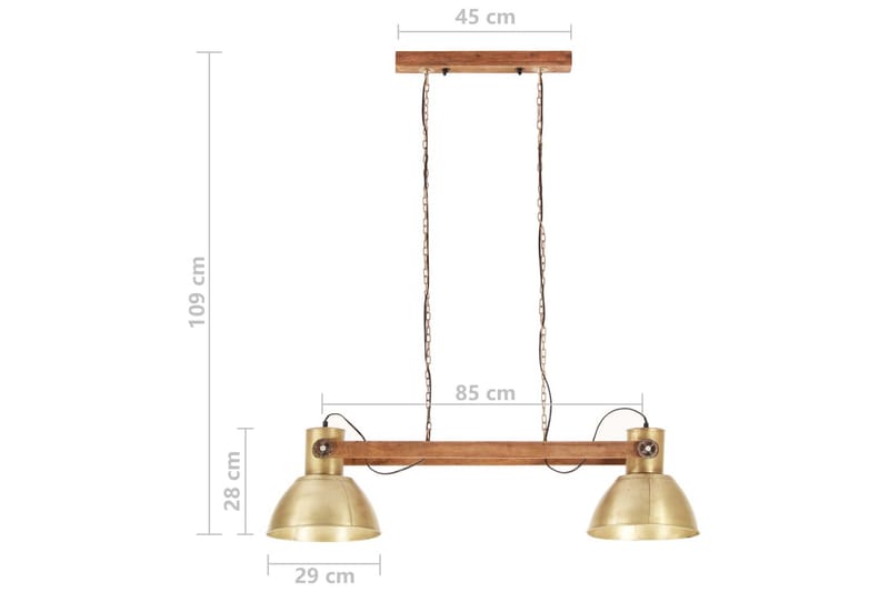 Industriell hengelampe 25 W messing 109 cm E27 - Belysning - Innendørsbelysning & Lamper - Taklampe - Pendellamper & Hengelamper