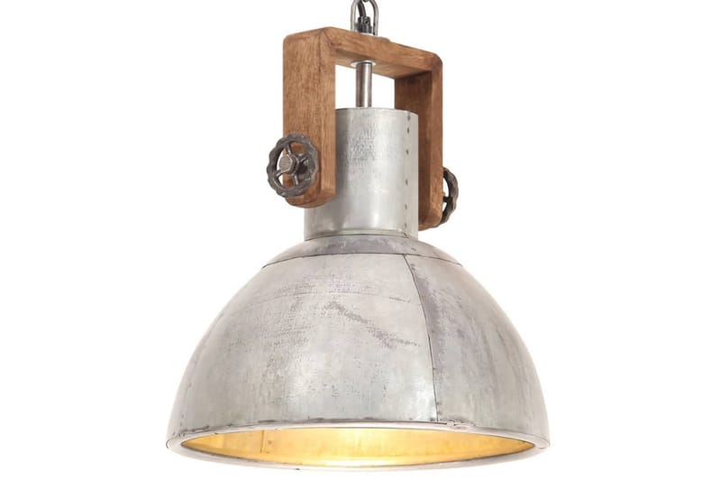 Industriell hengelampe 25 W sølv rund 30 cm E27 - Silver - Belysning - Innendørsbelysning & Lamper - Taklampe - Pendellamper & Hengelamper