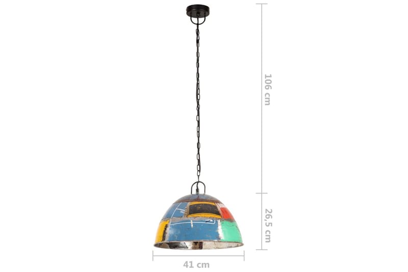 Industriell vintage hengelampe 25W flerfarget rund 41 cm E27 - Flerfarget - Belysning - Innendørsbelysning & Lamper - Taklampe - Pendellamper & Hengelamper