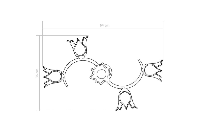 Taklampe gjennomsiktige glasskjermer for 5 E14 lyspærer - Belysning - Innendørsbelysning & Lamper - Taklampe - Plafondlampe