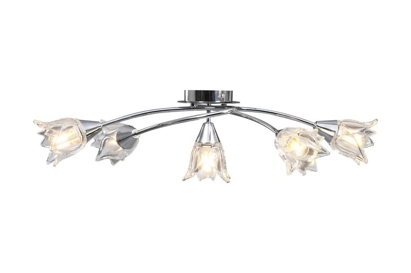 Taklampe gjennomsiktige glasskjermer for 5 E14 lyspærer - Plafondlampe - Stuelampe - Soveromslampe
