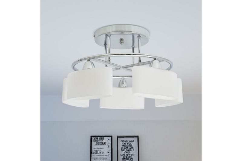 Taklampe m. ellipseformede glasskjermer for 5 E14-prer 200W - Belysning - Innendørsbelysning & Lamper - Taklampe - Plafondlampe