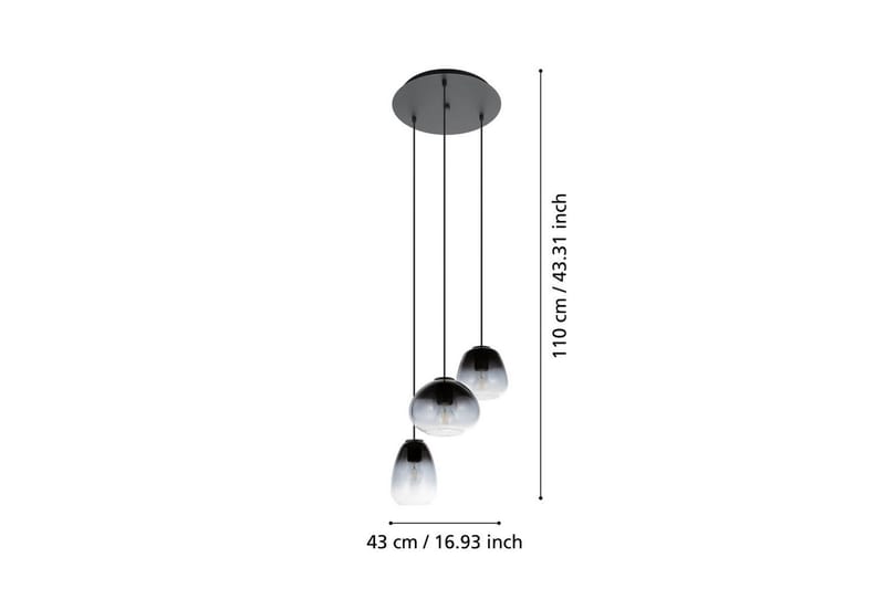 Takpendel Eglo Aguilares Ø430 mm - Svart/Grå - Belysning - Innendørsbelysning & Lamper - Taklampe - Pendellamper & Hengelamper