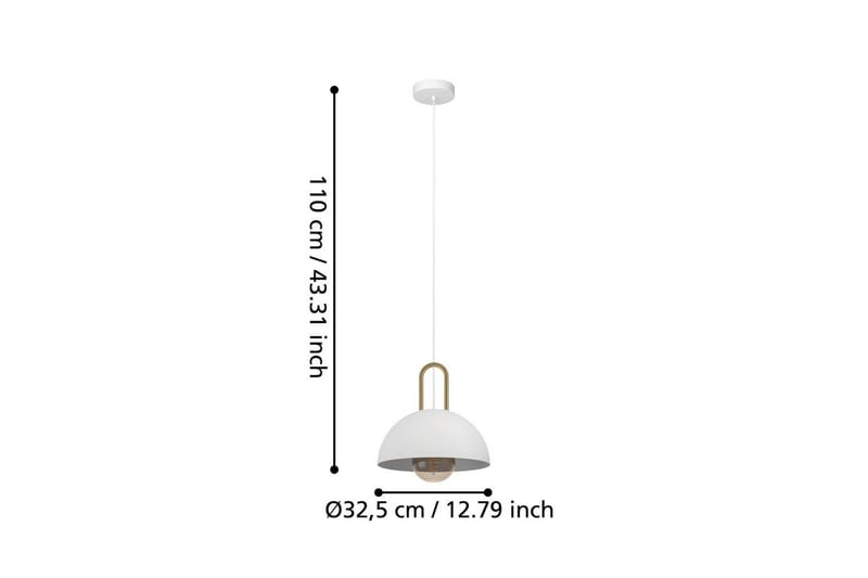 Takpendel Eglo Calmanera Hvit, Messing - Hvit/Messing - Belysning - Innendørsbelysning & Lamper - Taklampe - Pendellamper & Hengelamper