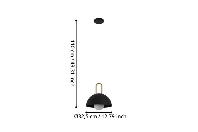 Takpendel Eglo Calmanera Svart, Messing - Svart/Messing - Belysning - Innendørsbelysning & Lamper - Taklampe - Pendellamper & Hengelamper