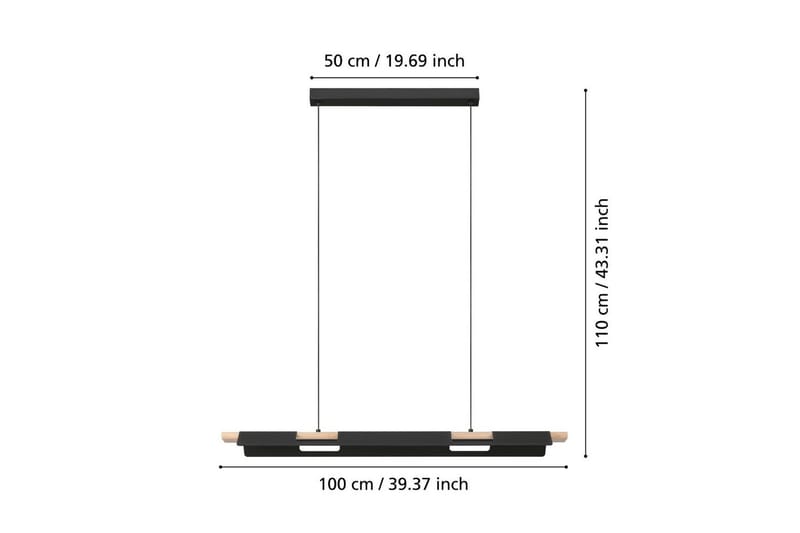 Takpendel Eglo Ermua - Svart/Brun - Belysning - Innendørsbelysning & Lamper - Taklampe - Pendellamper & Hengelamper