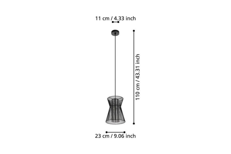 Takpendel Eglo Maseta Svart Transparent - Svart - Belysning - Innendørsbelysning & Lamper - Taklampe - Pendellamper & Hengelamper