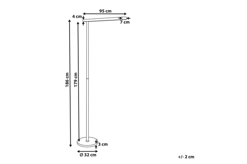 Temerra Gulvlampe 186 cm - Grå - Belysning - Innendørsbelysning & Lamper - Soveromslampe