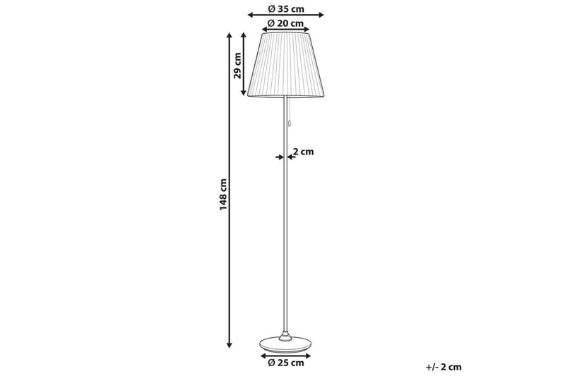 Toryl Gulvlampe 148 cm - Messing/Hvit - Belysning - Innendørsbelysning & Lamper - Soveromslampe