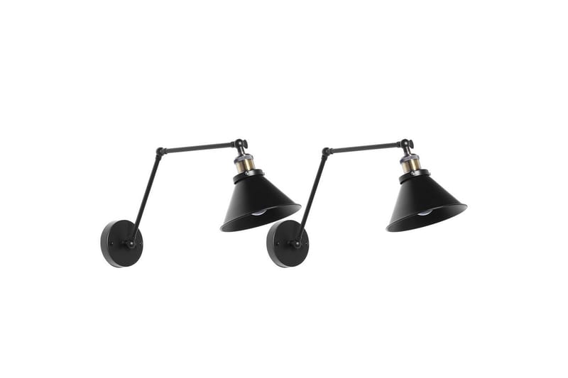 Narve Vegglampe 2 stk E27 - Svart - Belysning - Innendørsbelysning & Lamper - Vegglampe