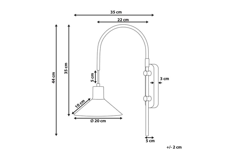 Ozmi Vegglampe 44 cm E27 - Gull/Hvit - Belysning - Innendørsbelysning & Lamper - Vegglampe