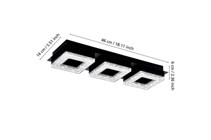 Vegg-/taklampe Eglo Fradelo 1 med 3 lamper - Svart - Belysning - Innendørsbelysning & Lamper - Vegglampe