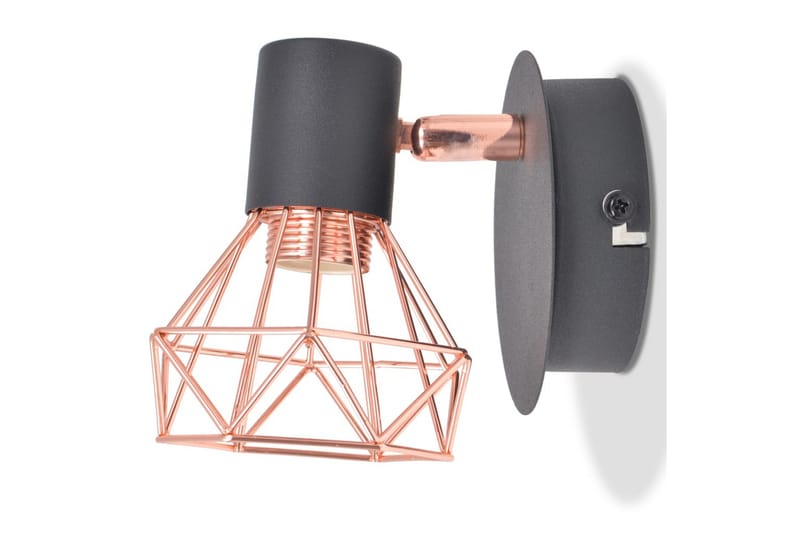 Vegglampe 2 stk E14 svart og kobber - Svart/Kobber - Belysning - Innendørsbelysning & Lamper - Vegglampe