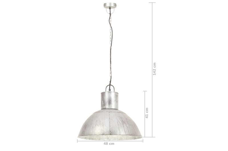 Hengelampe 25 W sølv rund 48 cm E27 - Silver - Belysning - Innendørsbelysning & Lamper - Vinduslampe - Vinduslampe hengende