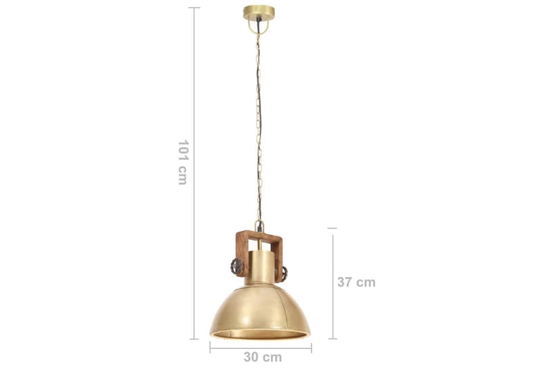 Industriell hengelampe 25 W messing rund 30 cm E27 - Belysning - Innendørsbelysning & Lamper - Vinduslampe - Vinduslampe hengende