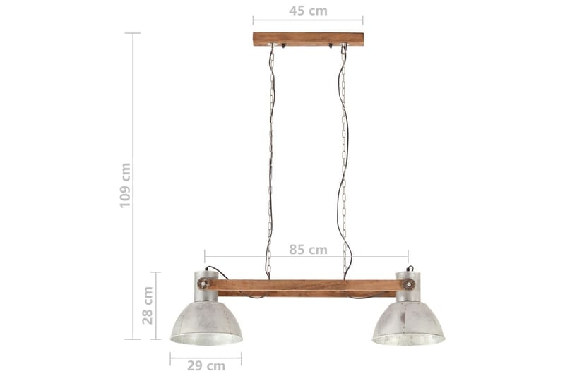 Industriell hengelampe 25 W sølv 109 cm E27 - Belysning - Innendørsbelysning & Lamper - Vinduslampe - Vinduslampe hengende