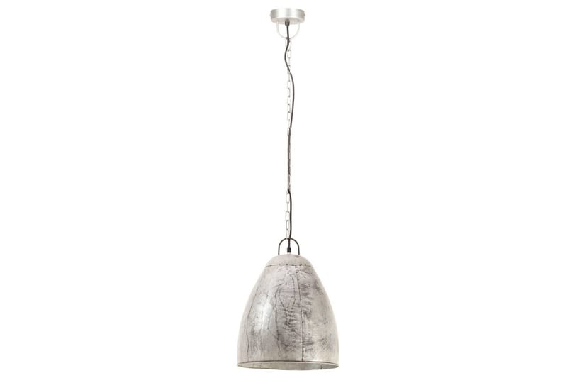 Industriell hengelampe 25 W sølv rund 32 cm E27 - Silver - Belysning - Innendørsbelysning & Lamper - Vinduslampe - Vinduslampe hengende