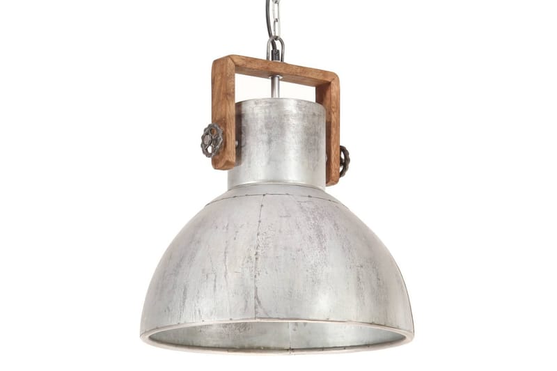 Industriell hengelampe 25 W sølv rund 40 cm E27 - Silver - Belysning - Innendørsbelysning & Lamper - Vinduslampe - Vinduslampe hengende