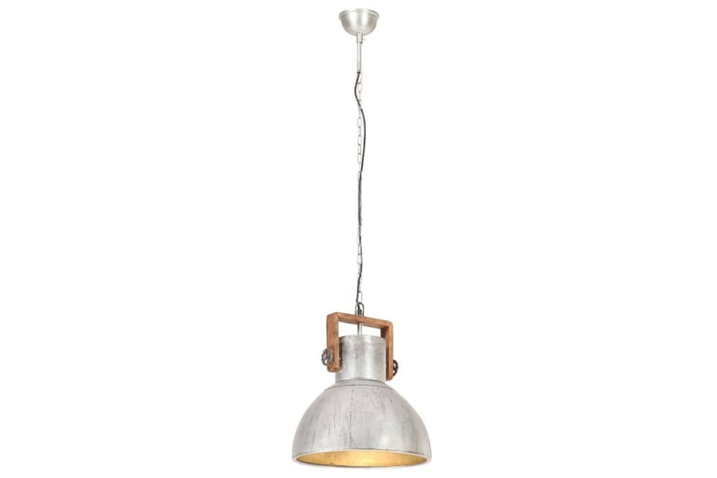 Industriell hengelampe 25 W sølv rund 40 cm E27 - Silver - Belysning - Innendørsbelysning & Lamper - Vinduslampe - Vinduslampe hengende