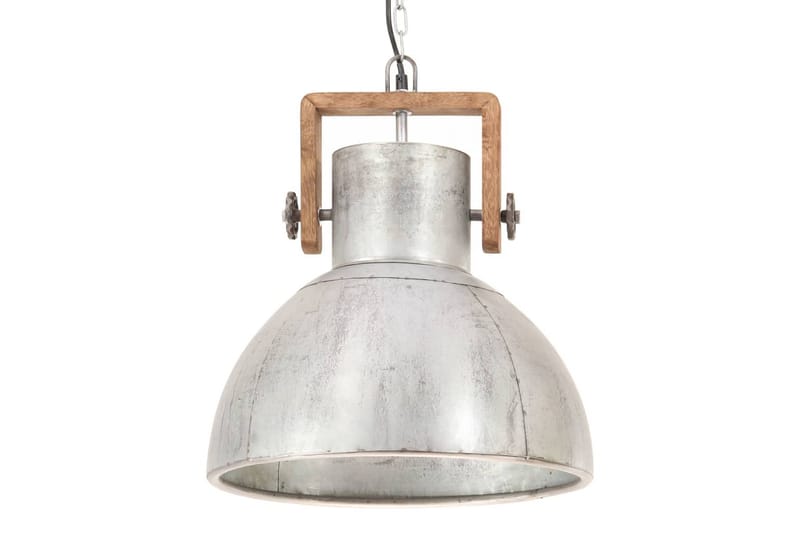 Industriell hengelampe 25 W sølv rund 40 cm E27 - Silver - Belysning - Innendørsbelysning & Lamper - Vinduslampe - Vinduslampe hengende