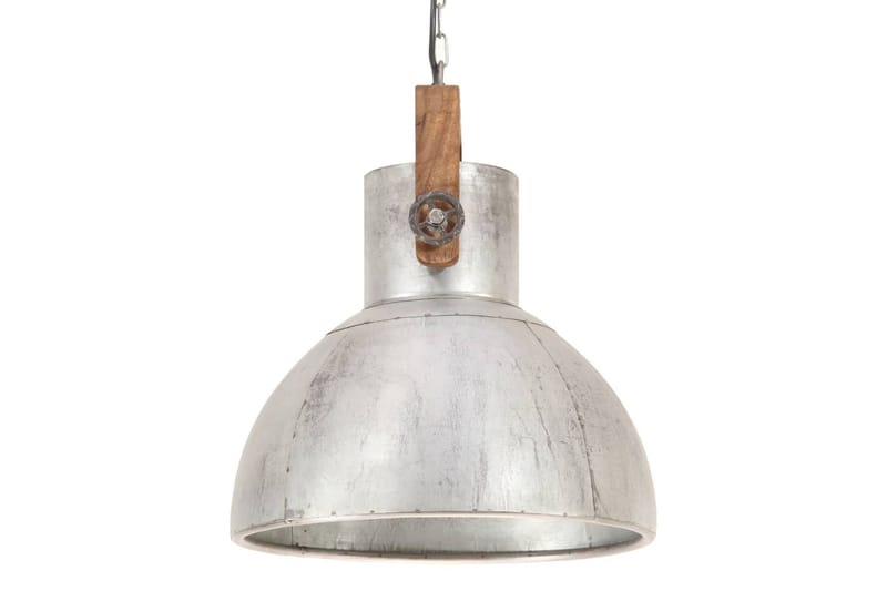 Industriell hengelampe 25 W sølv rund 40 cm E27 - Silver - Belysning - Innendørsbelysning & Lamper - Vinduslampe - Vinduslampe hengende