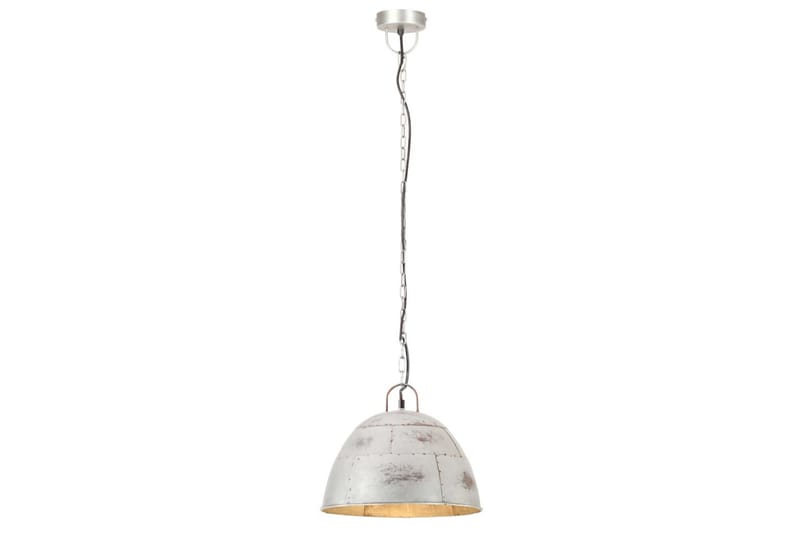 Industriell vintage hengelampe 25 W sølv rund 31 cm E27 - Silver - Belysning - Innendørsbelysning & Lamper - Vinduslampe - Vinduslampe hengende