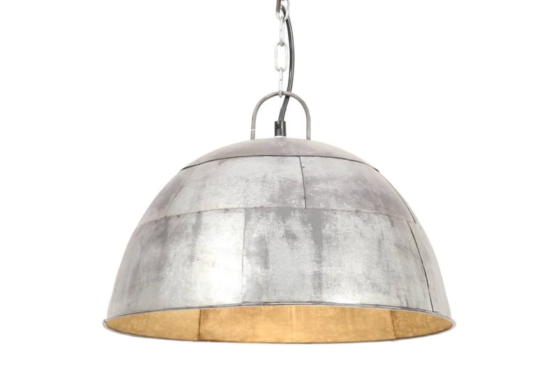 Industriell vintage hengelampe 25 W sølv rund 41 cm E27 - Silver - Belysning - Innendørsbelysning & Lamper - Vinduslampe - Vinduslampe hengende