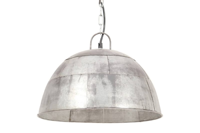 Industriell vintage hengelampe 25 W sølv rund 41 cm E27 - Silver - Belysning - Innendørsbelysning & Lamper - Vinduslampe - Vinduslampe hengende