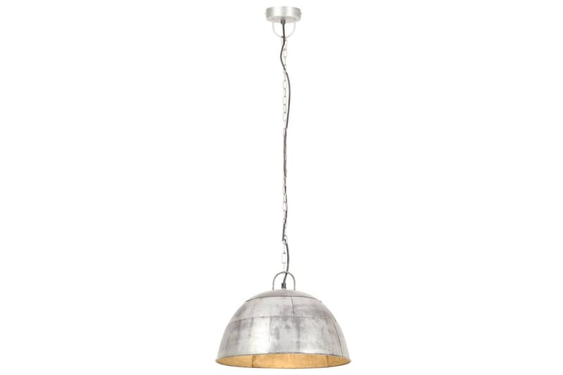 Industriell vintage hengelampe 25 W sølv rund 41 cm E27 - Silver - Belysning - Innendørsbelysning & Lamper - Vinduslampe - Vinduslampe hengende