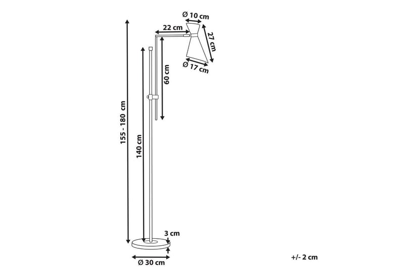 Yassil Gulvlampe 180 cm - Svart/Hvit - Belysning - Innendørsbelysning & Lamper - Soveromslampe