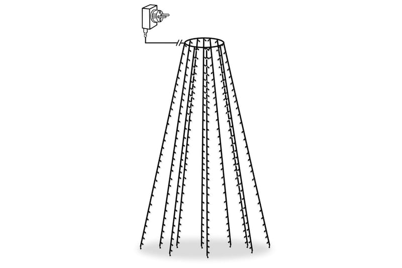 Nettlys for jultre med 250 LED flerfarget 250 cm - Flerfarget - Belysning - Julebelysning - Julelys