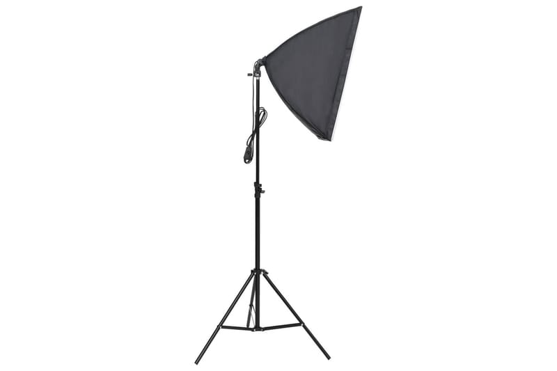 Fotostudiosett med softbokslys og bakgrunn - Svart - Belysning - Lyspærer & lyskilder - Arbeidsbelysning - Fotobelysning & studiobelysning