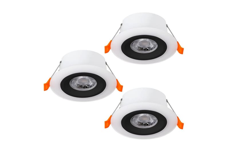 Innfelt Lampe Eglo Calonge 3 stk Svart, Hvit - Svart/Hvit - Belysning - Lyspærer & lyskilder - LED-belysning - LED-downlight