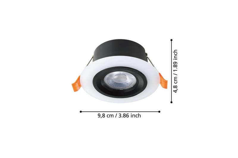 Innfelt Lampe Eglo Calonge 3 stk Svart, Hvit - Svart/Hvit - Belysning - Lyspærer & lyskilder - LED-belysning - LED-downlight