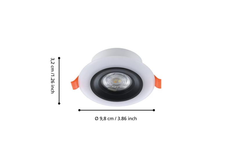 Innfelt Lampe Eglo Calonge RGB 3 stk Svart, Hvit - Svart/Hvit - Belysning - Lyspærer & lyskilder - LED-belysning - LED-downlight