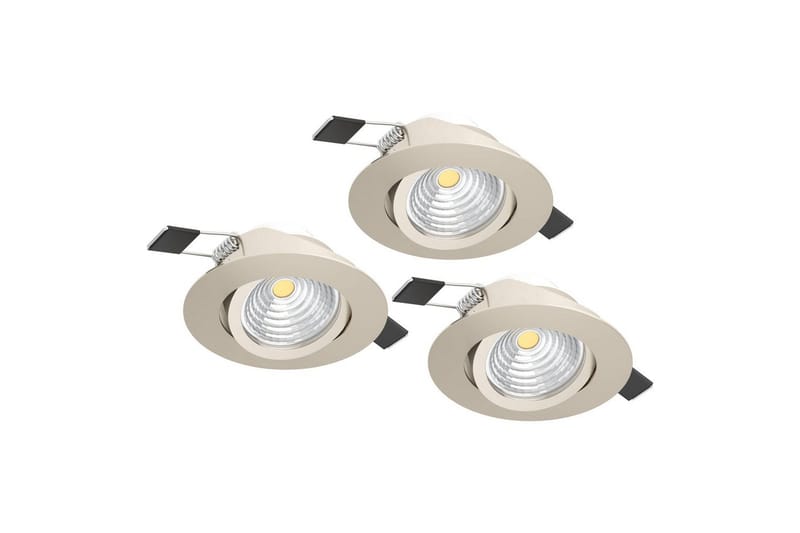 Innfelt Lampe Eglo Saliceto 3 stk Ø88 mm 2700K Nickel-Matt - Grå - Belysning - Lyspærer & lyskilder - LED-belysning - LED-downlight