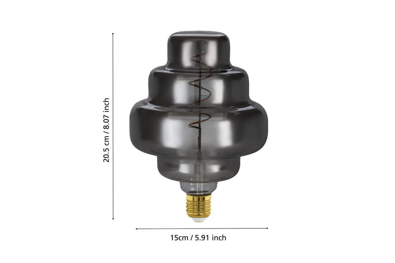 Lyskilde Eglo LM-E27-LED OR150 4W Smoky - Svart/Grå - Belysning - Lyspærer & lyskilder - LED-belysning - LED-pære - Normalpære