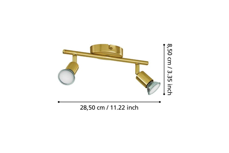 Spotlight Eglo Buzz-Led med 2 Lamper Børstet Messing - Messing - Belysning - Lyspærer & lyskilder - LED-belysning - LED-spotlight