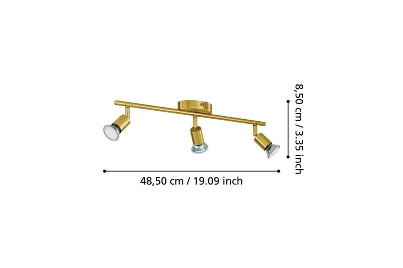 Spotlight Eglo Buzz-Led med 3 Lamper Børstet Messing - Messing - Belysning - Lyspærer & lyskilder - LED-belysning - LED-spotlight