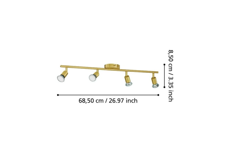 Spotlight Eglo Buzz-Led med 4 Lamper Børstet Messing - Messing - Belysning - Lyspærer & lyskilder - LED-belysning - LED-spotlight