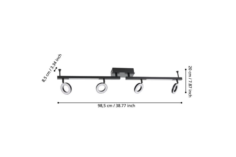 Spotlight Eglo Cardillio 2 med 4 Lamper - Svart - Belysning - Lyspærer & lyskilder - LED-belysning - LED-spotlight