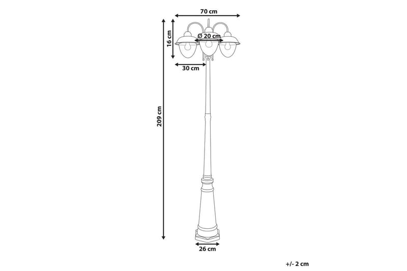 Asinare Lyktestolpe 209 cm - Svart - Belysning - Utebelysning - Stolpelykt & portlykt