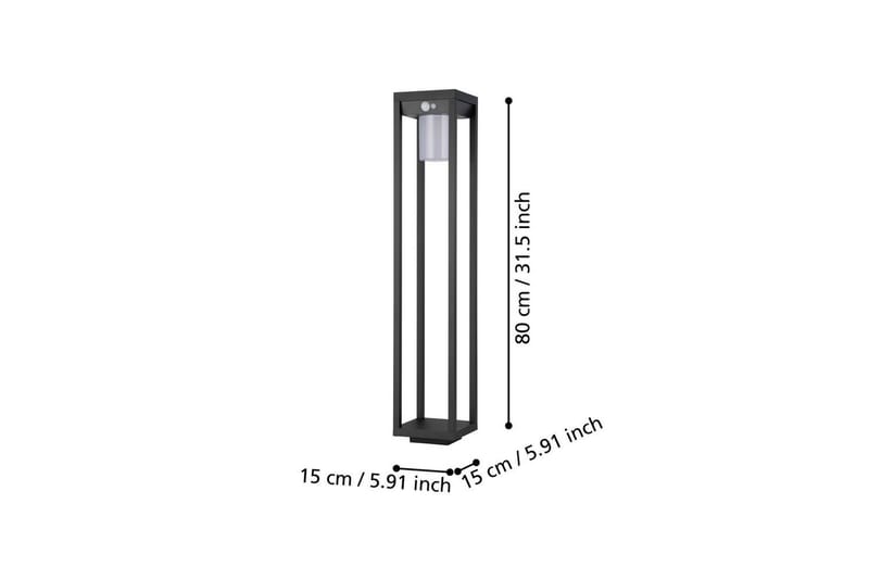 Pollerlampe Eglo Martano med Sensor - Svart - Belysning - Utebelysning - Solcelle utelys & solcellelamper