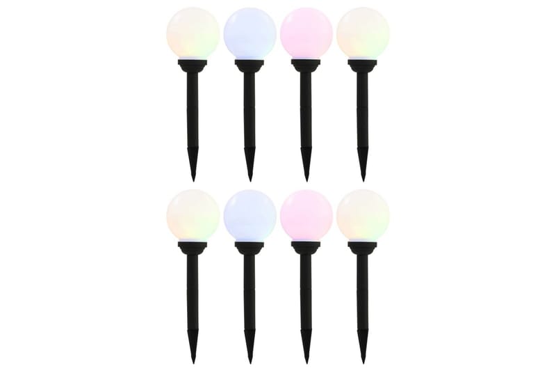 Utendørs sollampe 8 stk LED kuleformet 15 cm RGB - Belysning - Utebelysning - Solcelle utelys & solcellelamper