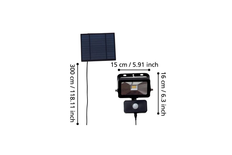 Solcellelampe Eglo Villagrappa med sensor - Svart - Belysning - Utebelysning - Solcelle utelys & solcellelamper